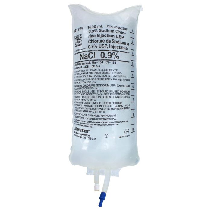 1000ml Sodium Chloride 0.9% | BAXTER-IV Solutions-Birth Supplies Canada