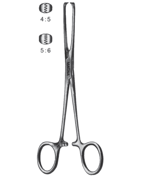 Allis Tissue Forceps, 5x6 teeth, 19cm 7½"-Instruments-Birth Supplies Canada